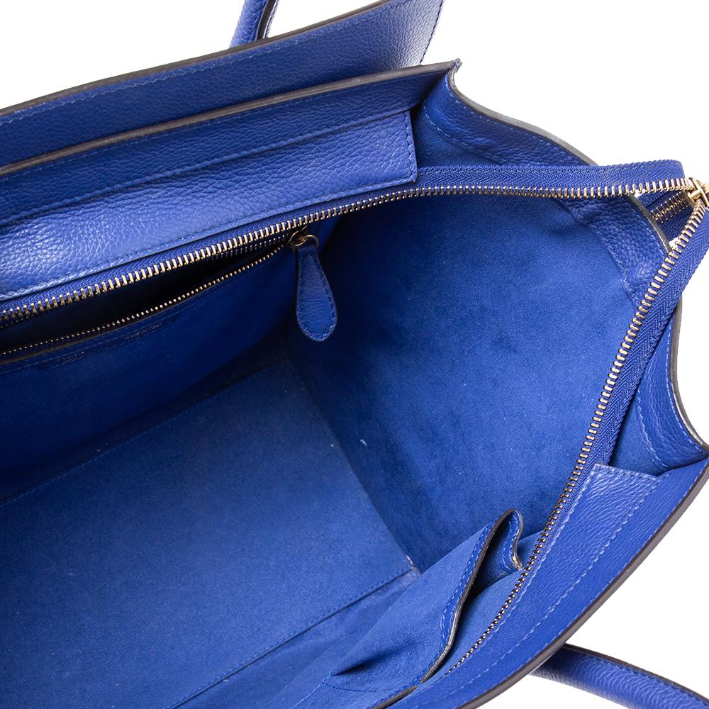 Celine Blue Leather Mini Luggage Tote 4