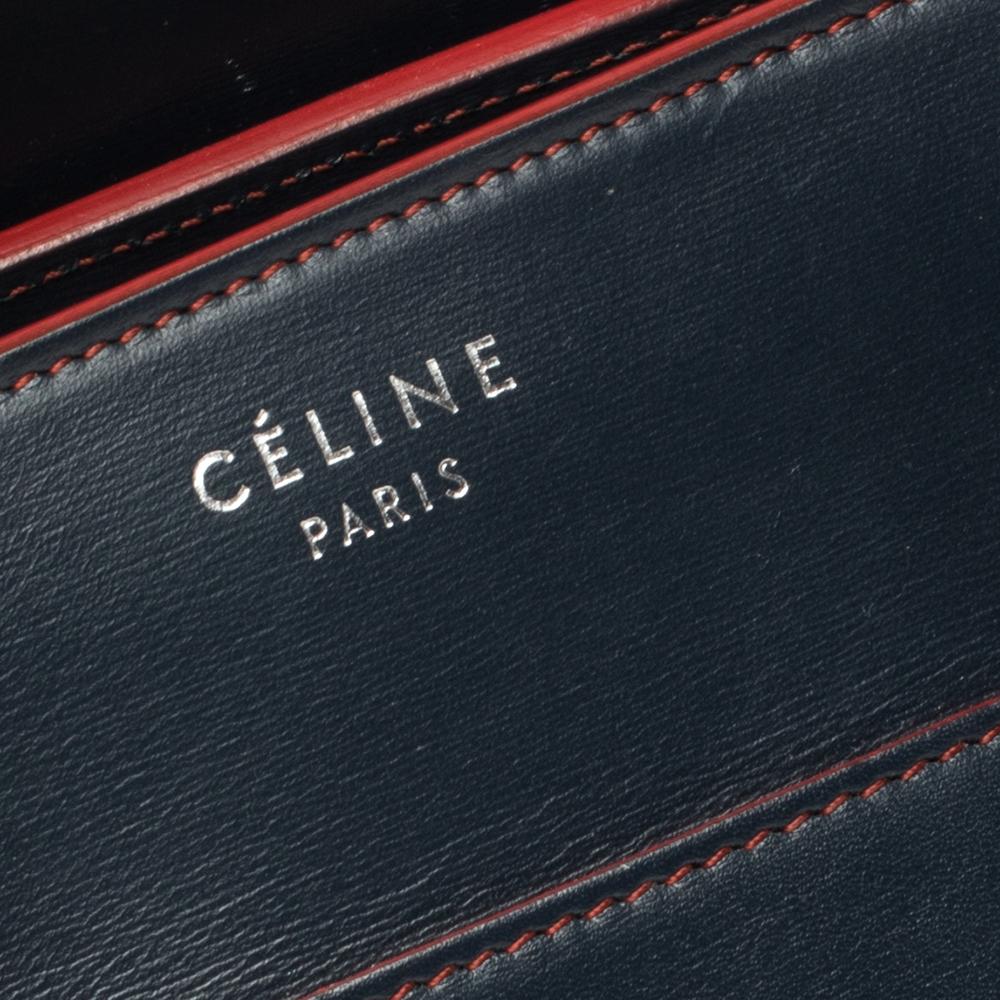 Celine Blue Leather Mini Luggage Tote 10