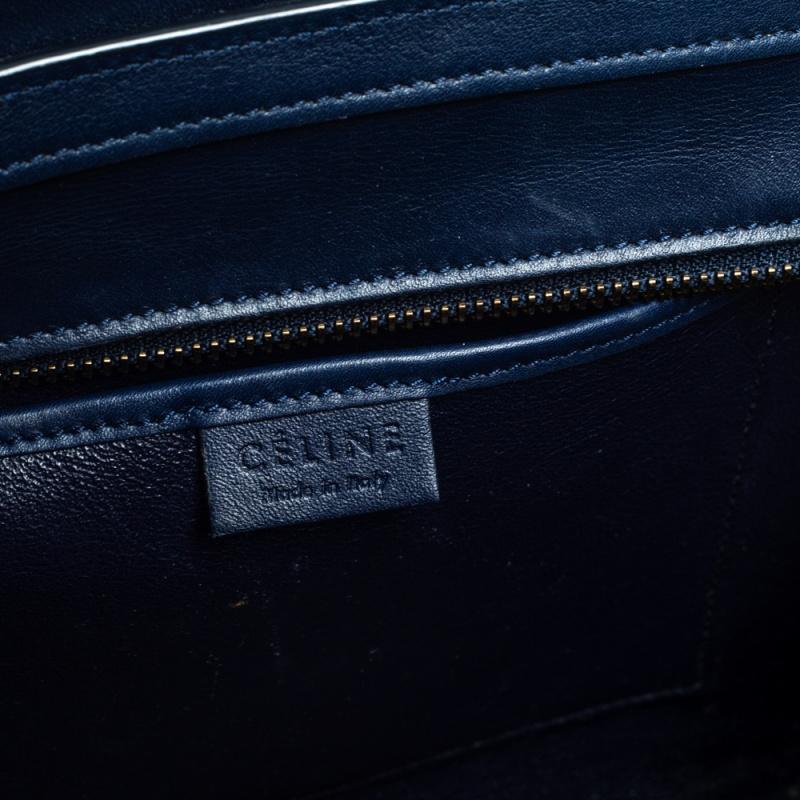 Celine Blue Leather Nano Luggage Tote 5