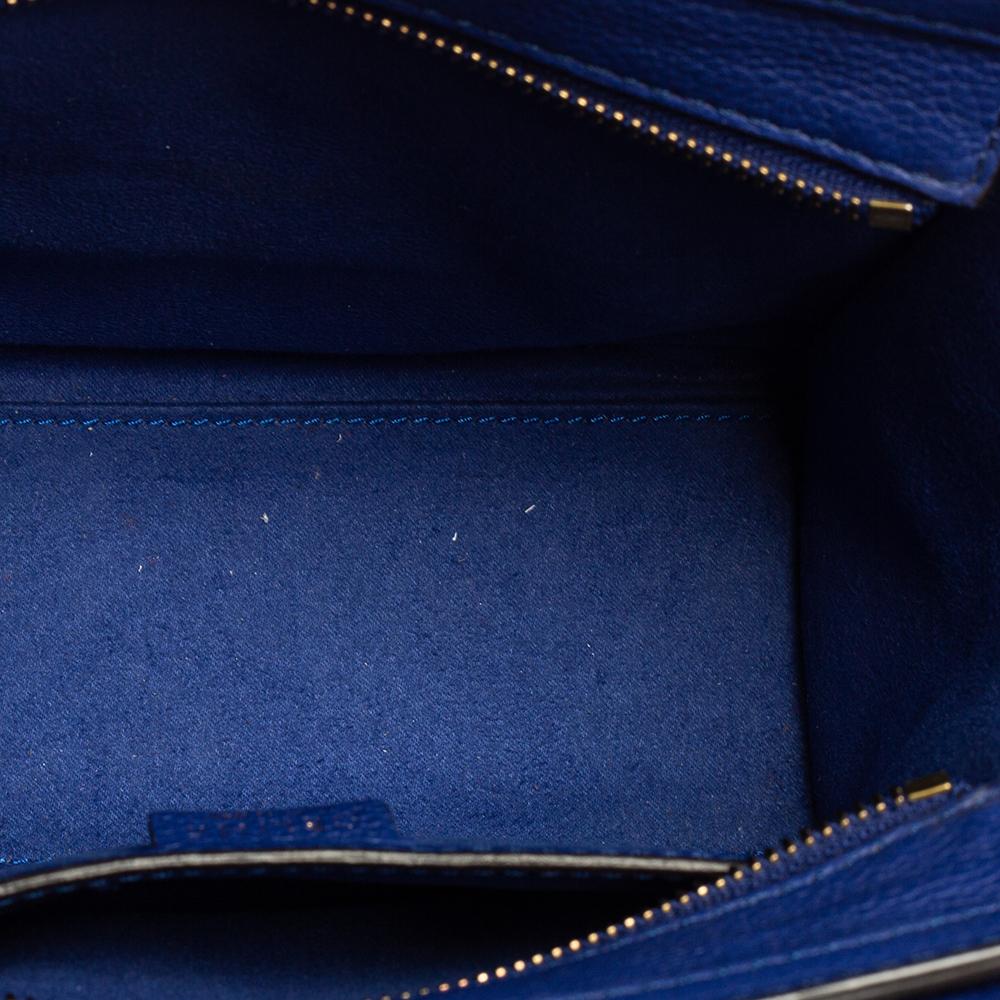 Céline Blue Leather Nano Luggage Tote 6