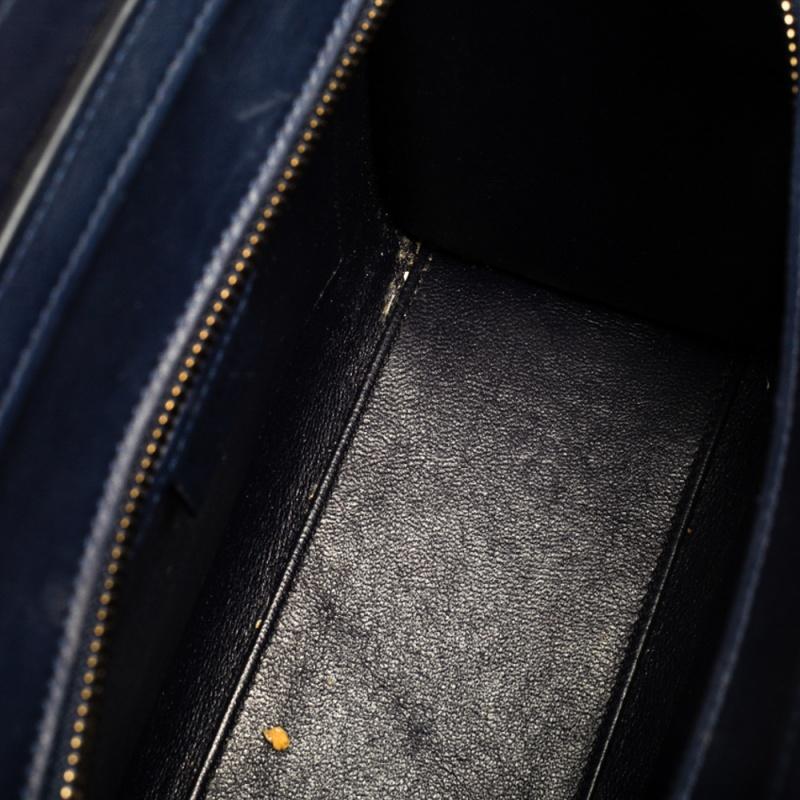 Celine Blue Leather Nano Luggage Tote 8