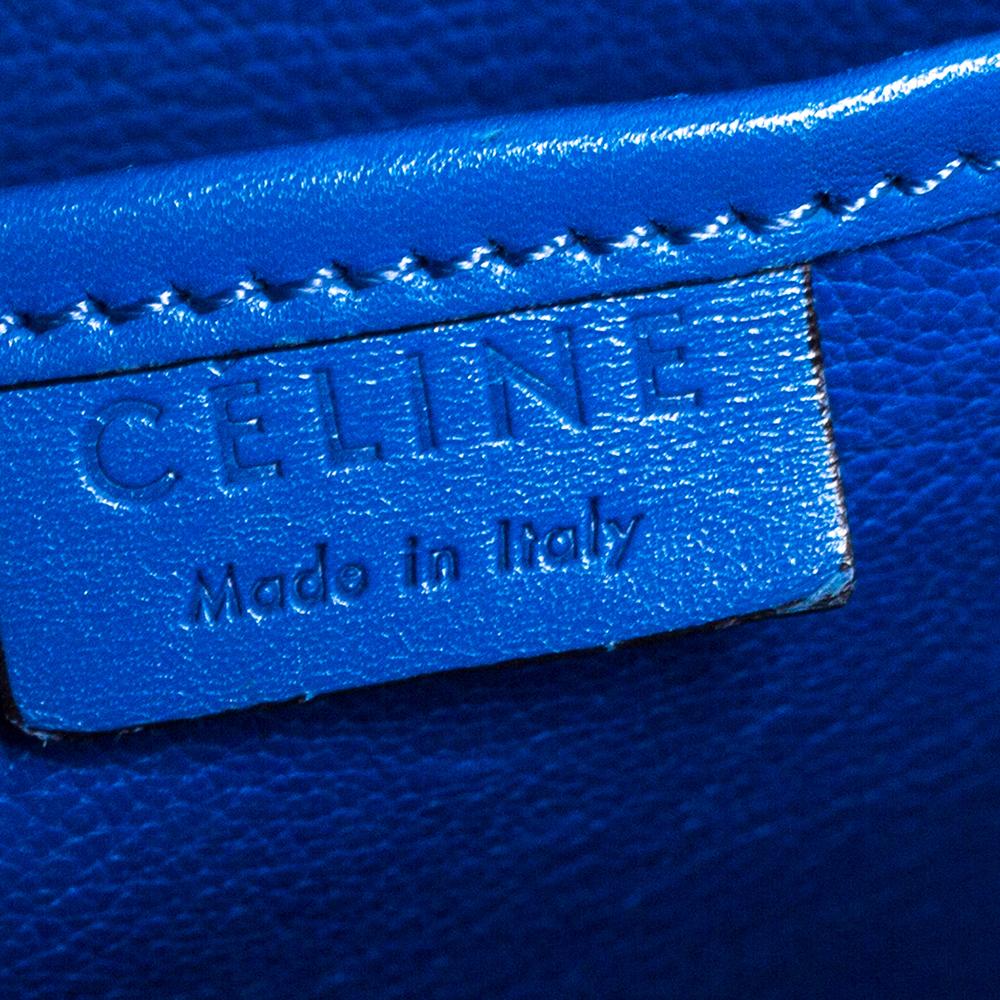 Celine Blue Leather Nano Luggage Tote 2