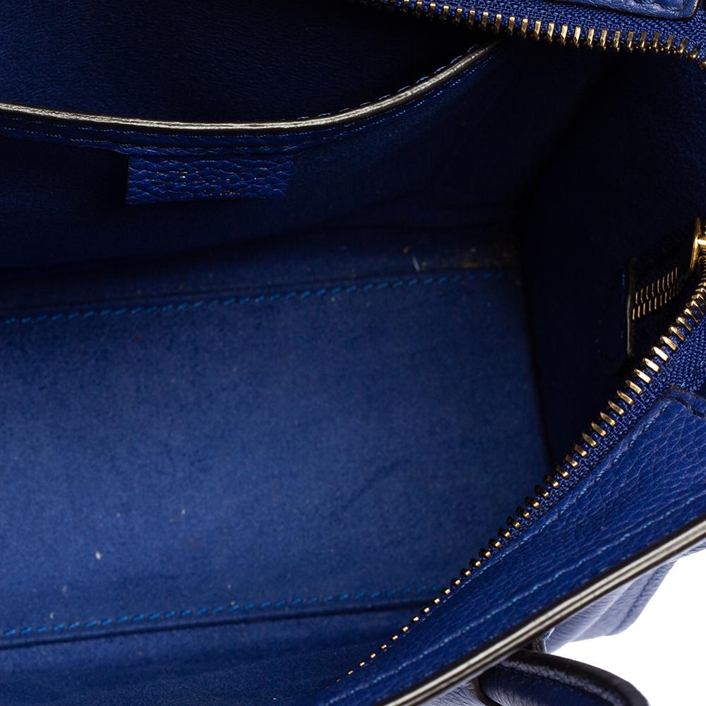 Céline Blue Leather Nano Luggage Tote 5