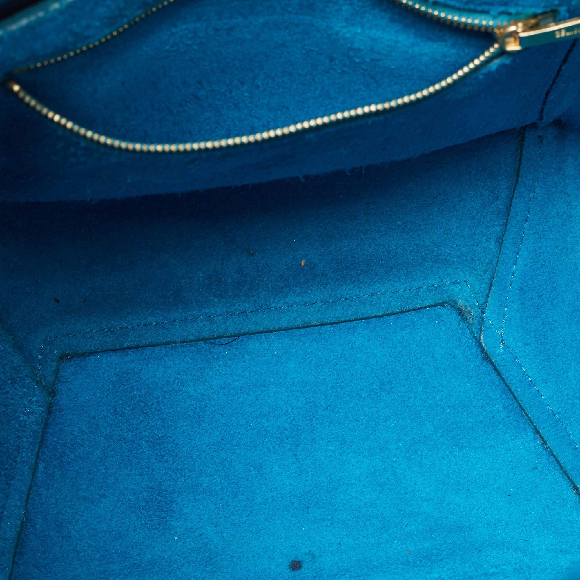 Celine Blue Leather Small Sangle Bucket Bag 5