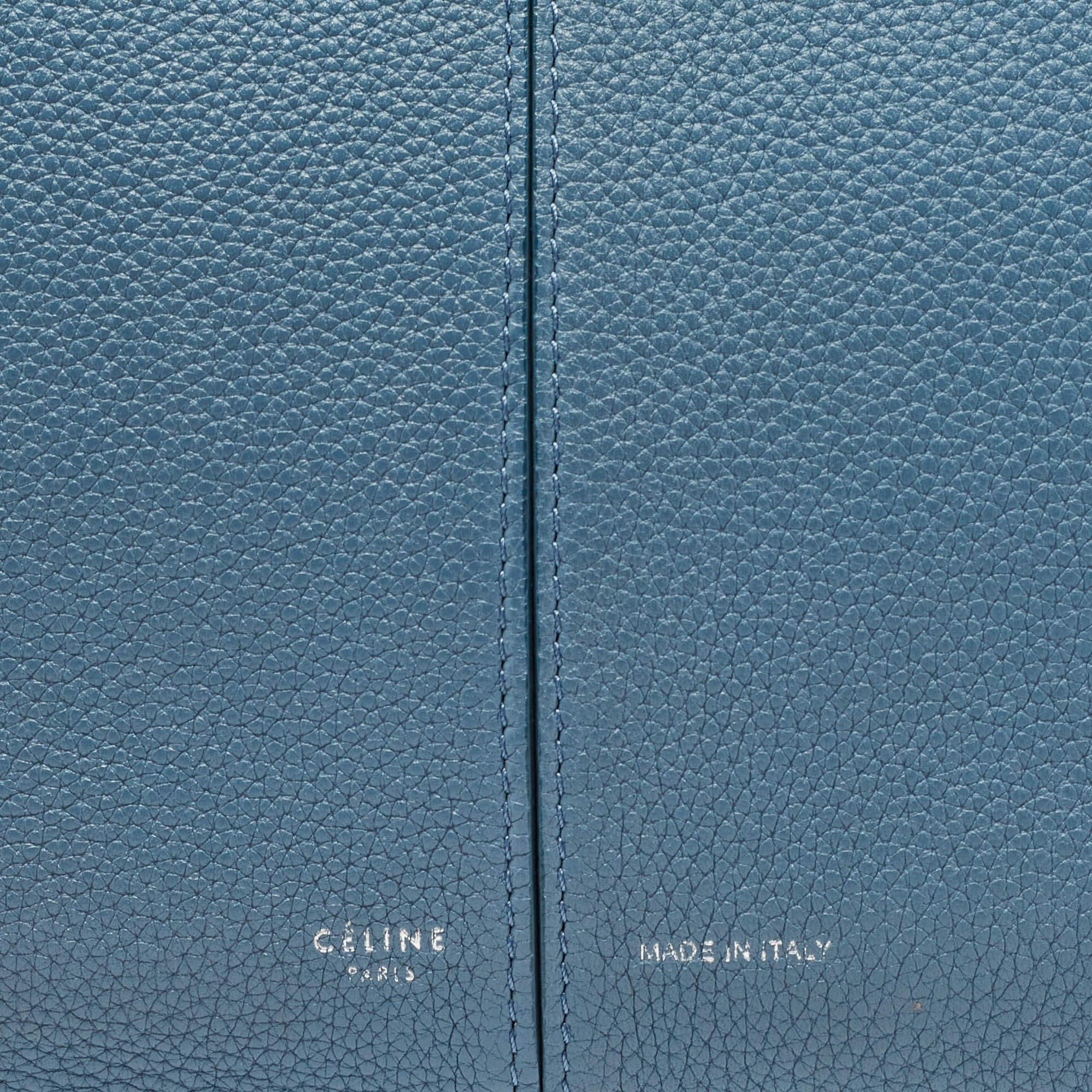 Celine Blue Leather Small Tri-Fold Tote 8