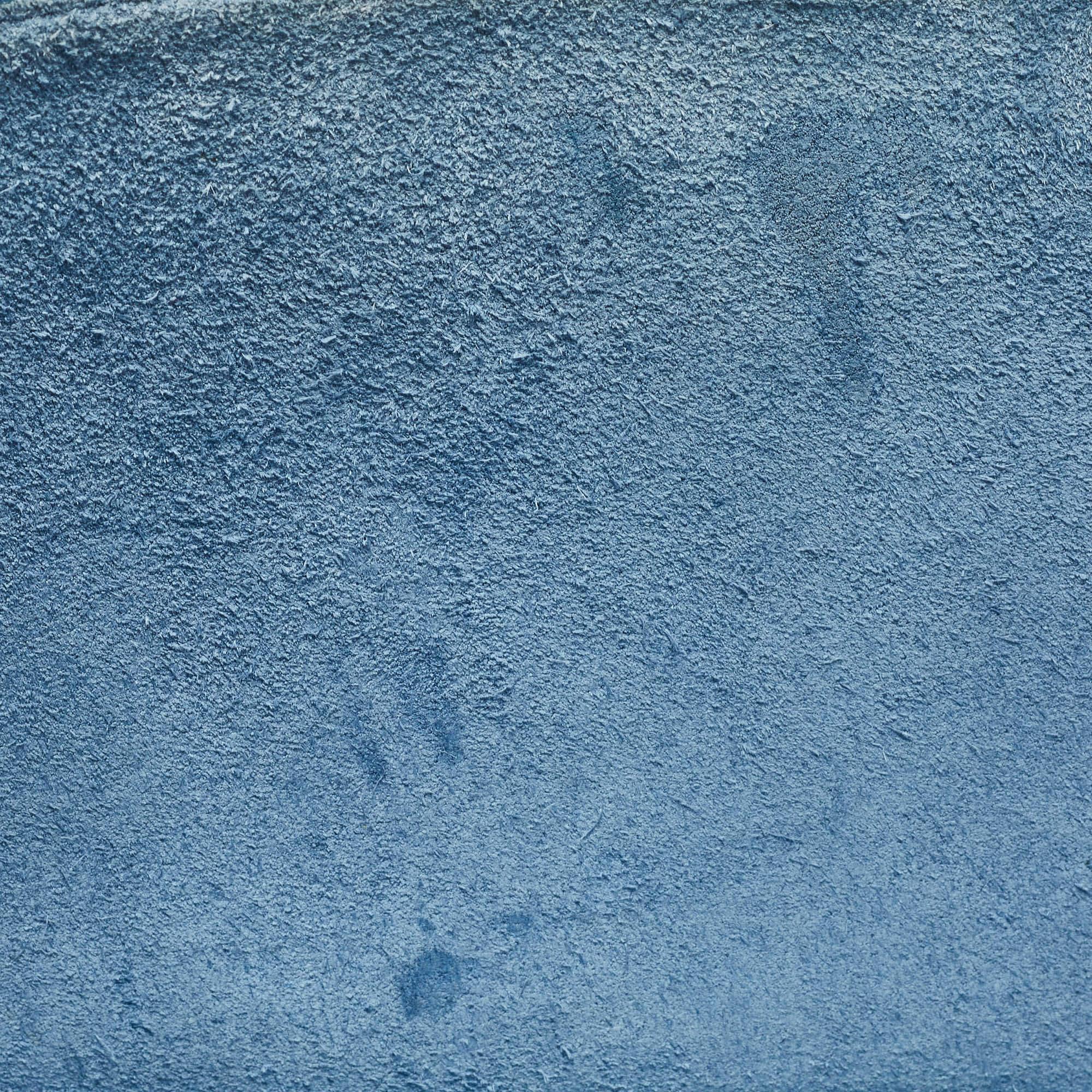 Celine Blue Leather Small Tri-Fold Tote 12