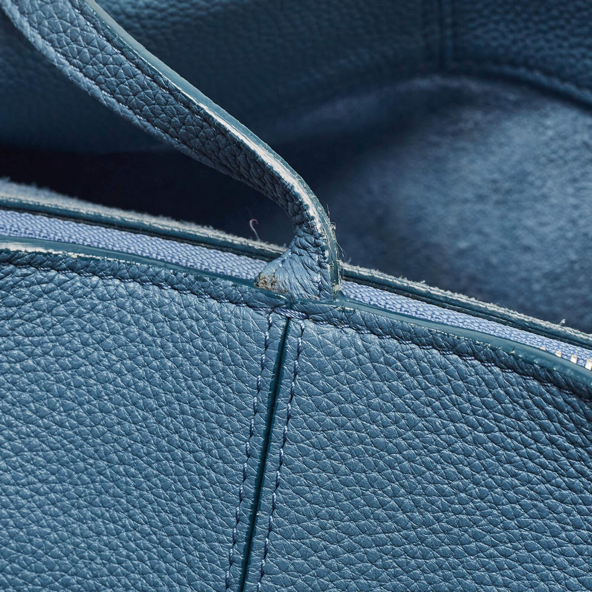 Celine Blue Leather Small Tri-Fold Tote 3