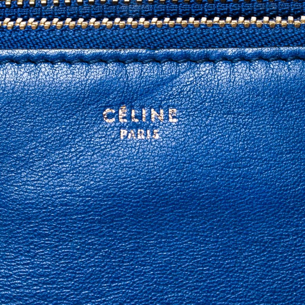 Celine Blue Leather Small Trio Crossbody Bag 6