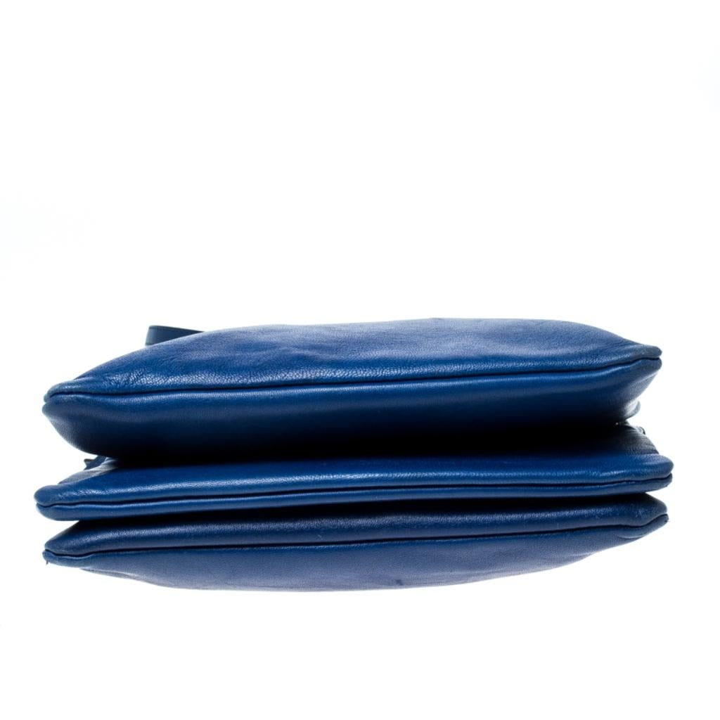 Celine Blue Leather Small Trio Crossbody Bag 1