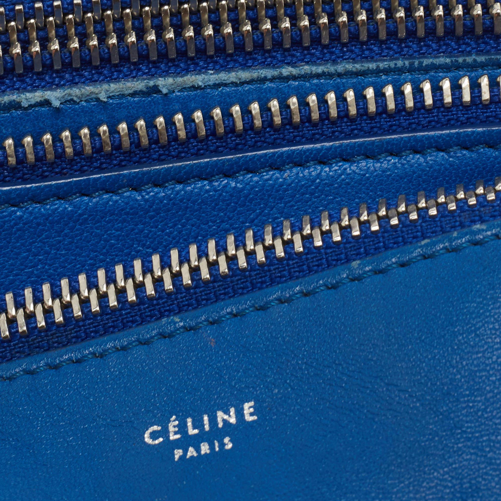 Celine Blue Leather Small Trio Crossbody Bag 5