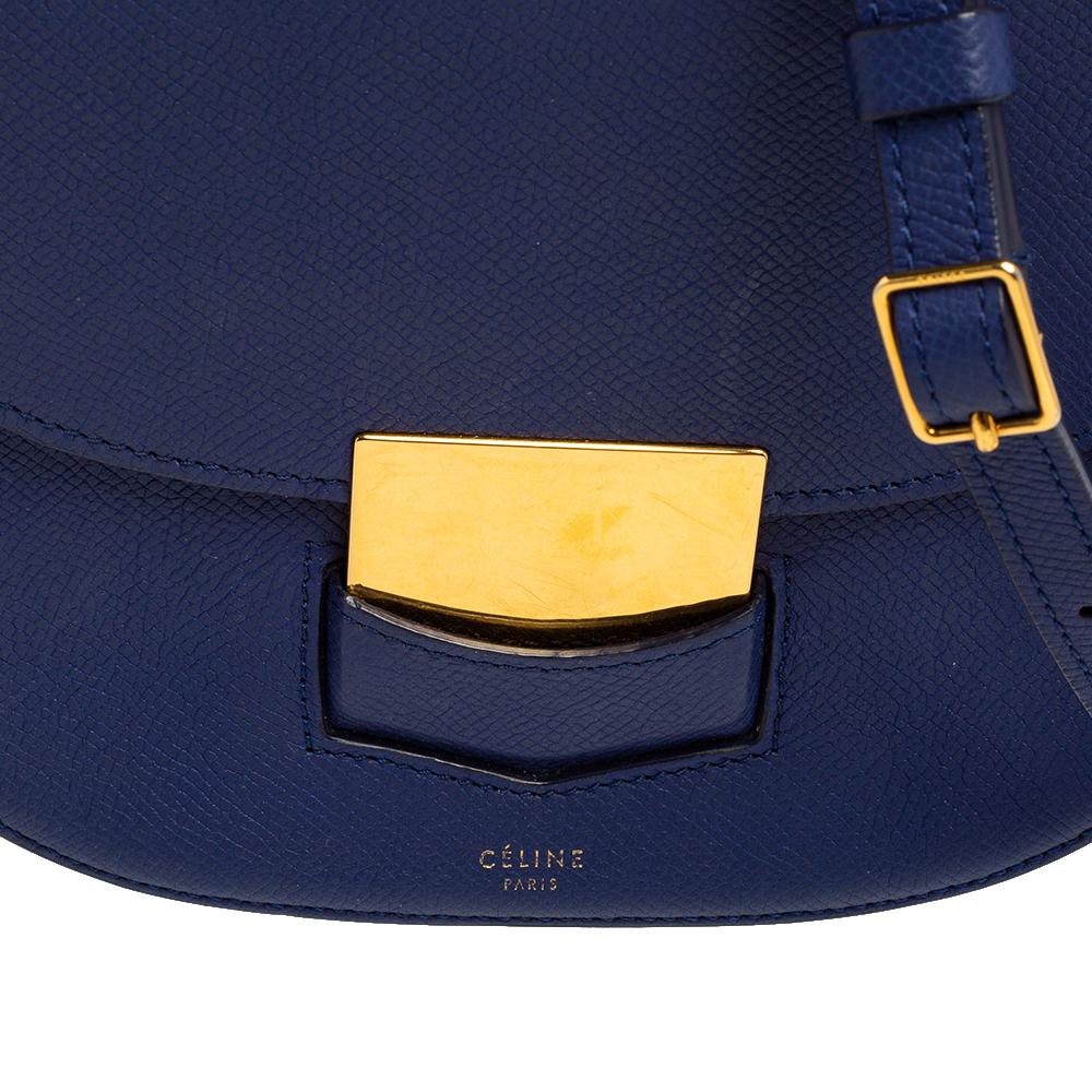 Women's Celine Blue Leather Small Trotteur Crossbody Bag