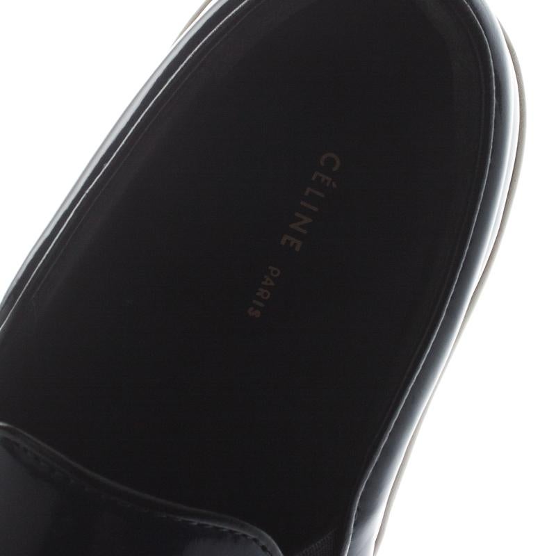Women's Celine Blue Leather Tassel Slip On Sneakers Size 38