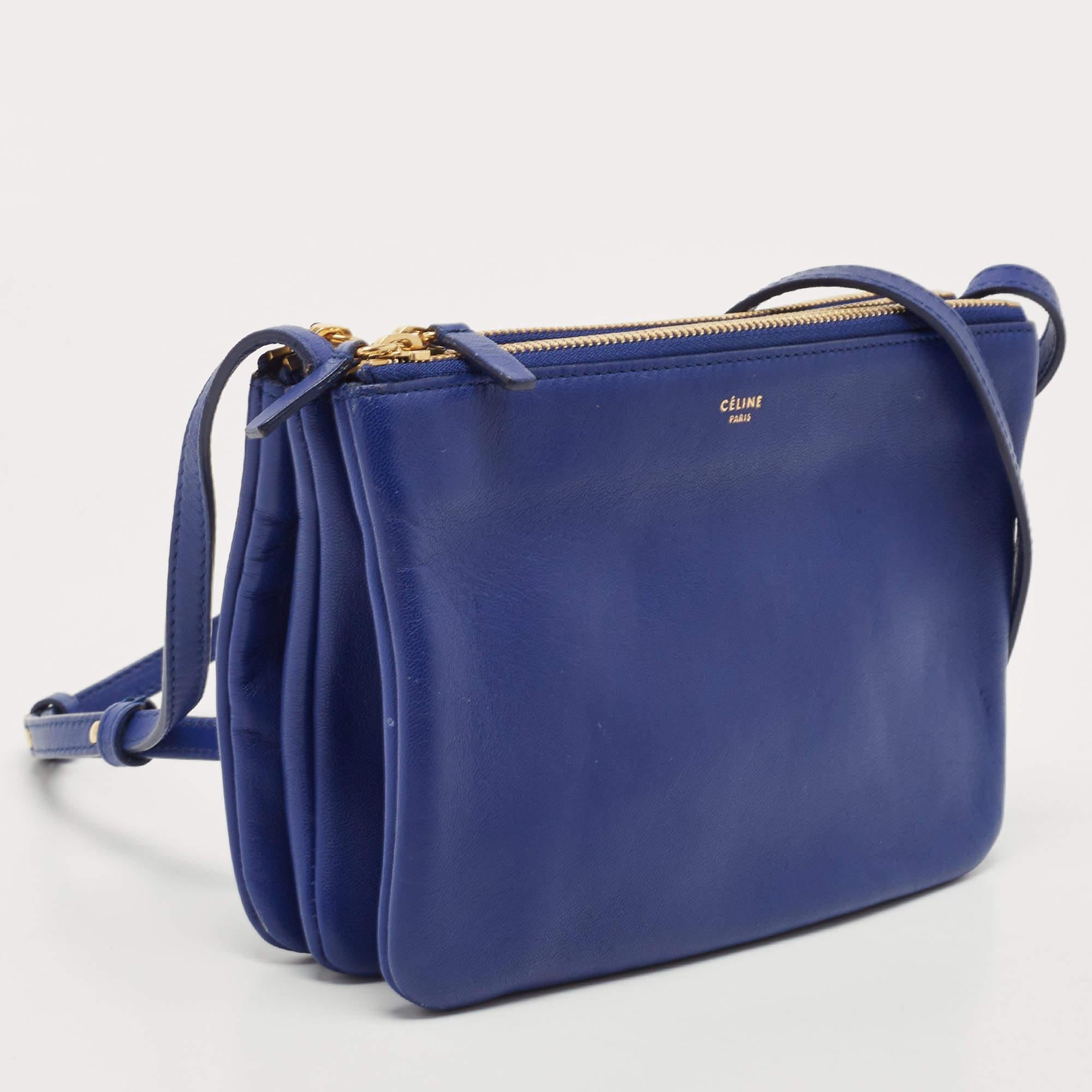 Men's Celine Blue Leather Trio Crossbody Bag