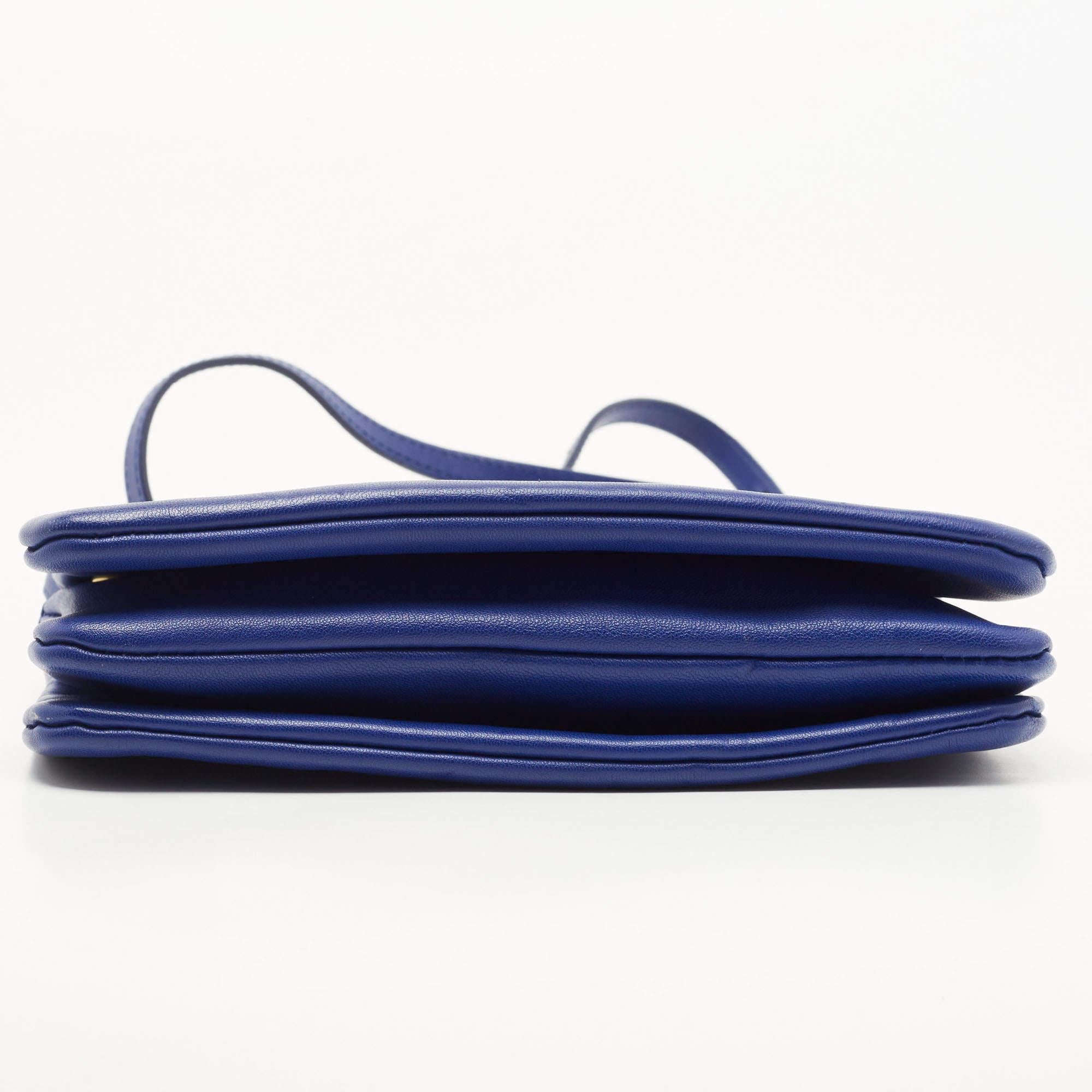Celine Blue Leather Trio Crossbody Bag 1
