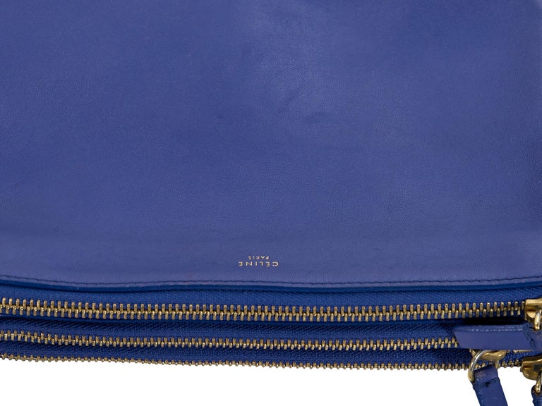 Celine Blue Leather Trio Crossbody Bag For Sale at 1stDibs