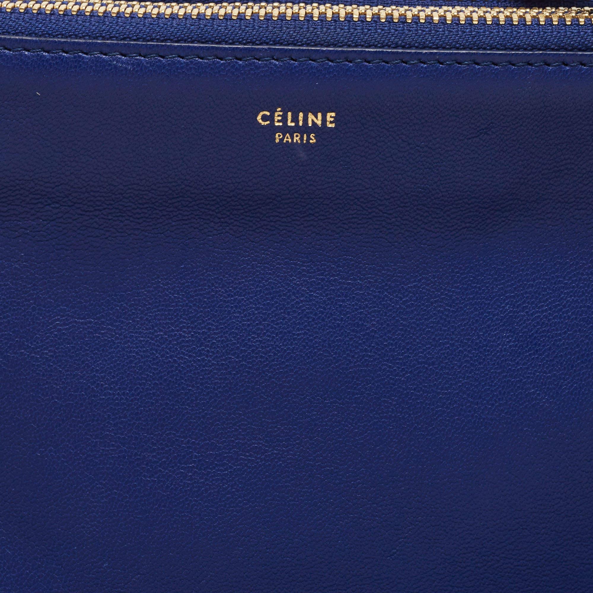 Celine Blue Leather Trio Crossbody Bag 2