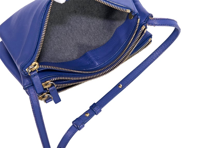 Celine Blue Leather Trio Crossbody Bag at 1stDibs
