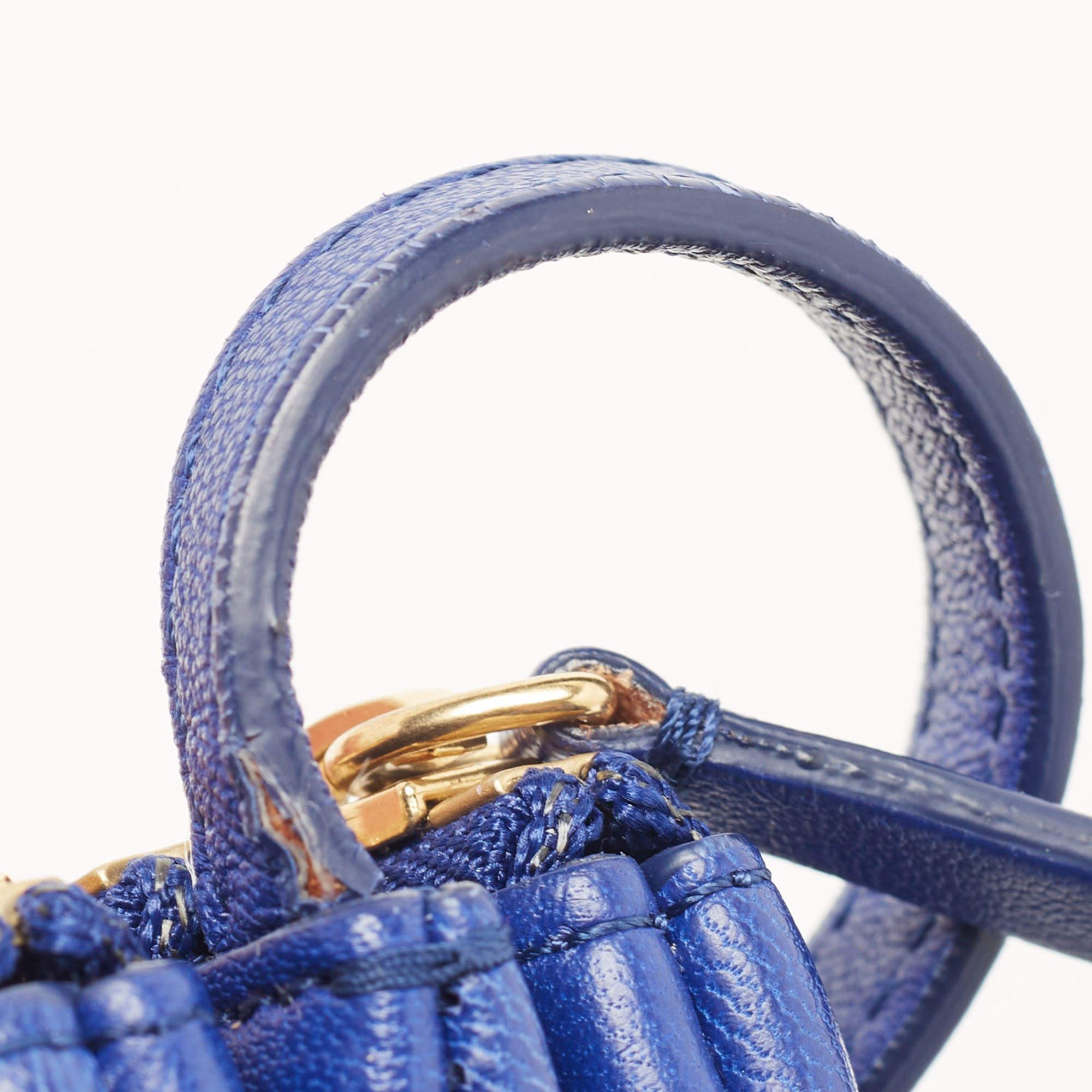 Celine Blue Leather Trio Crossbody Bag 3