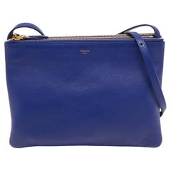 Celine Blue Leather Trio Crossbody Bag