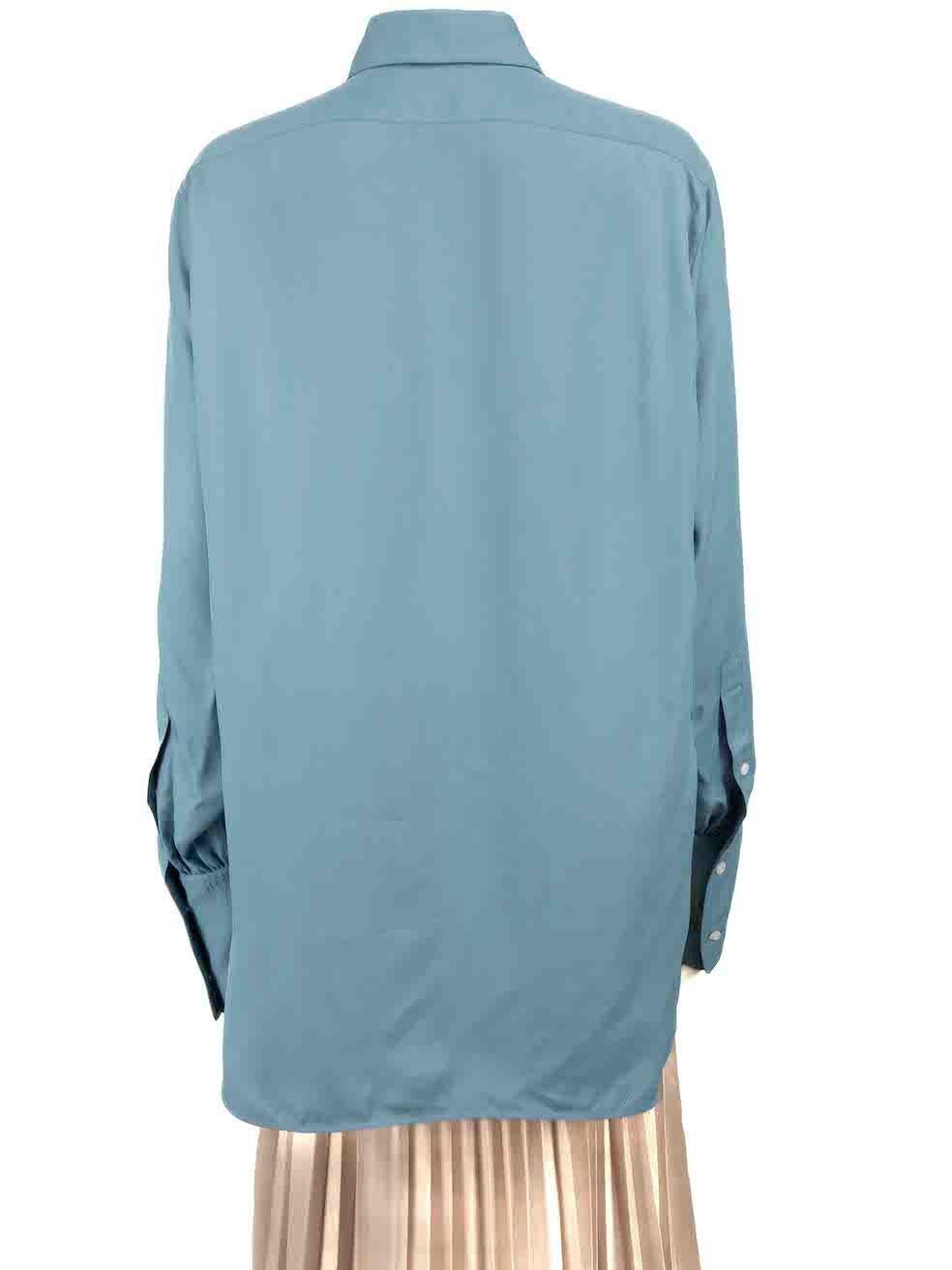 Céline Blue Long Sleeve Button Down Shirt Size L In Good Condition For Sale In London, GB