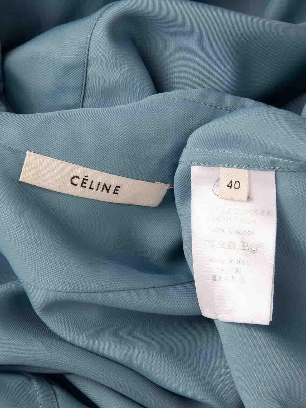 Céline Blue Long Sleeve Button Down Shirt Size L For Sale 4