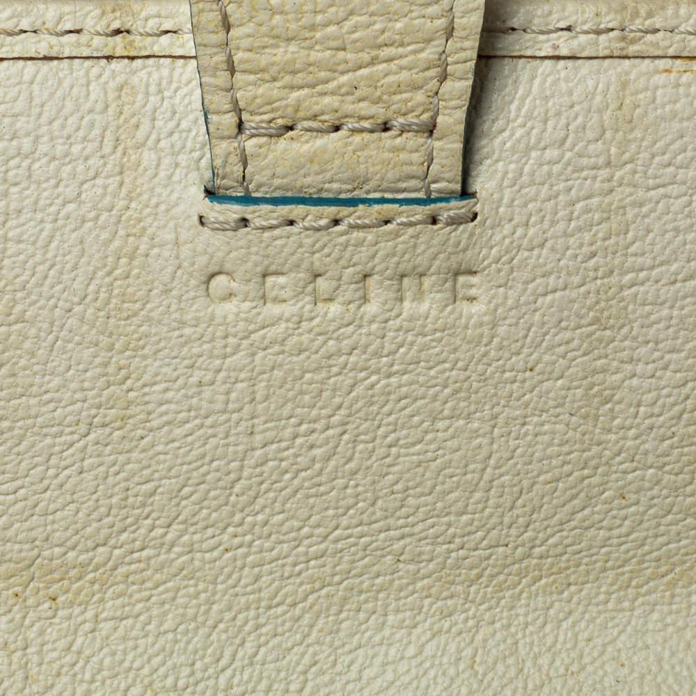 Celine Blue Macadam Denim and Leather Trim Continental Wallet 2