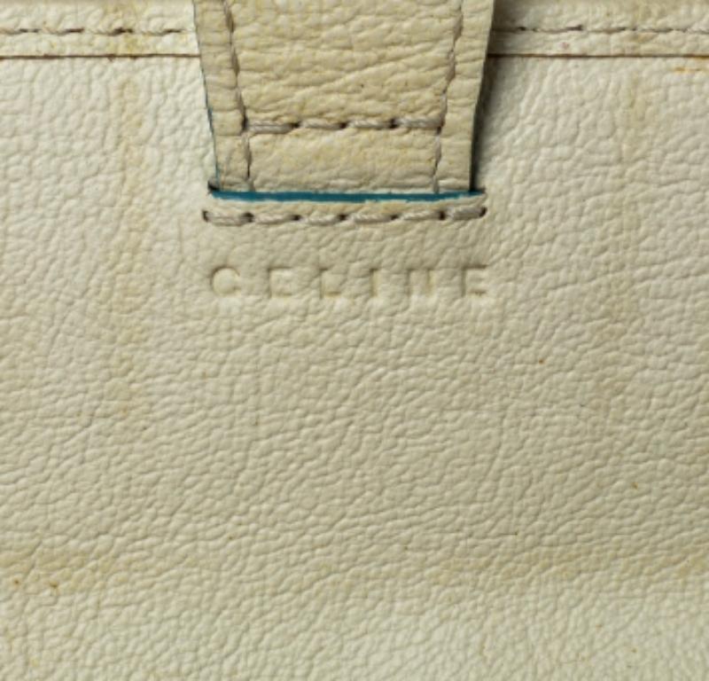 Celine Blau Macadam Denim und Leder Trim Continental Brieftasche im Angebot 3