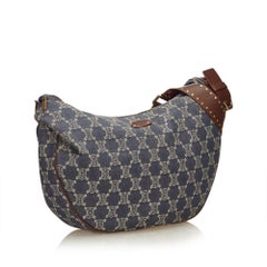 Celine Blue Macadam Denim Shoulder Bag