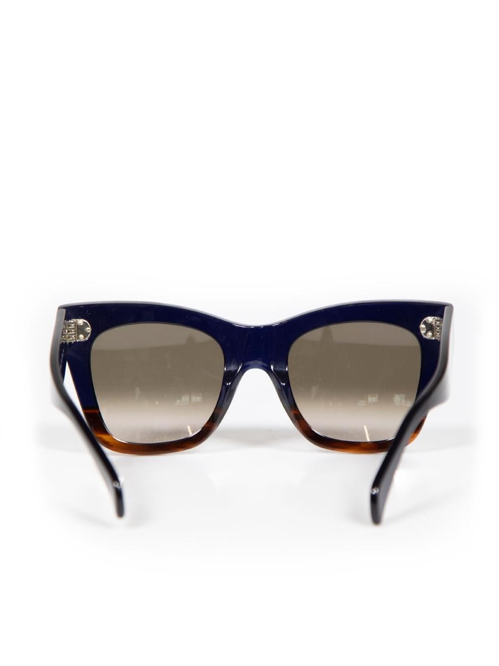 Céline Blue Marta Oversized Cat Eye Sunglasses In Excellent Condition For Sale In London, GB