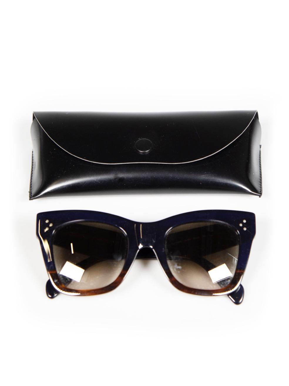 Céline Blue Marta Oversized Cat Eye Sunglasses For Sale 1