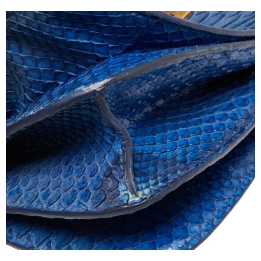 Celine Blue Python Large Classic Box Shoulder Bag In Fair Condition For Sale In Dubai, Al Qouz 2