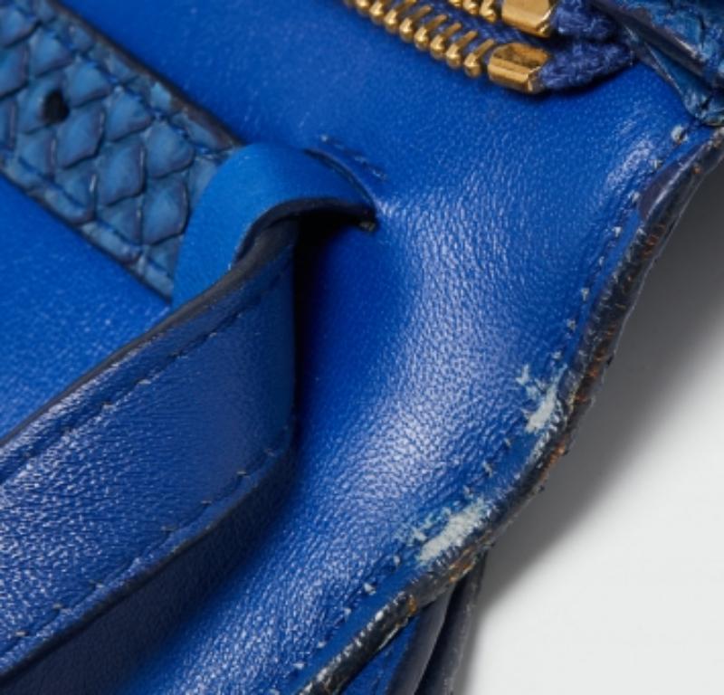 Celine Blue Python Large Classic Box Shoulder Bag For Sale 3