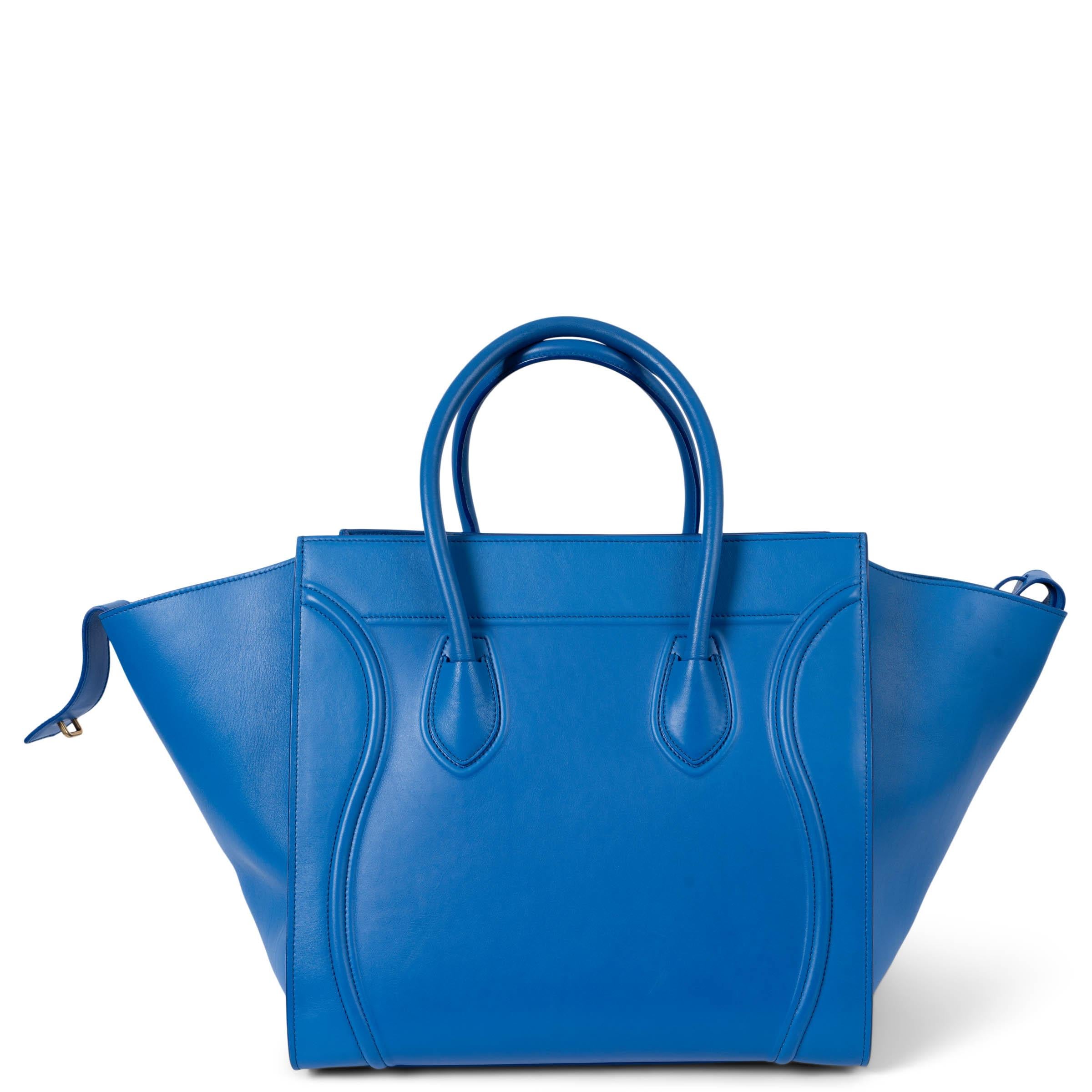 Blue CELINE blue smooth leather 2013 PHANTOM MEDIUM Tote Bag For Sale