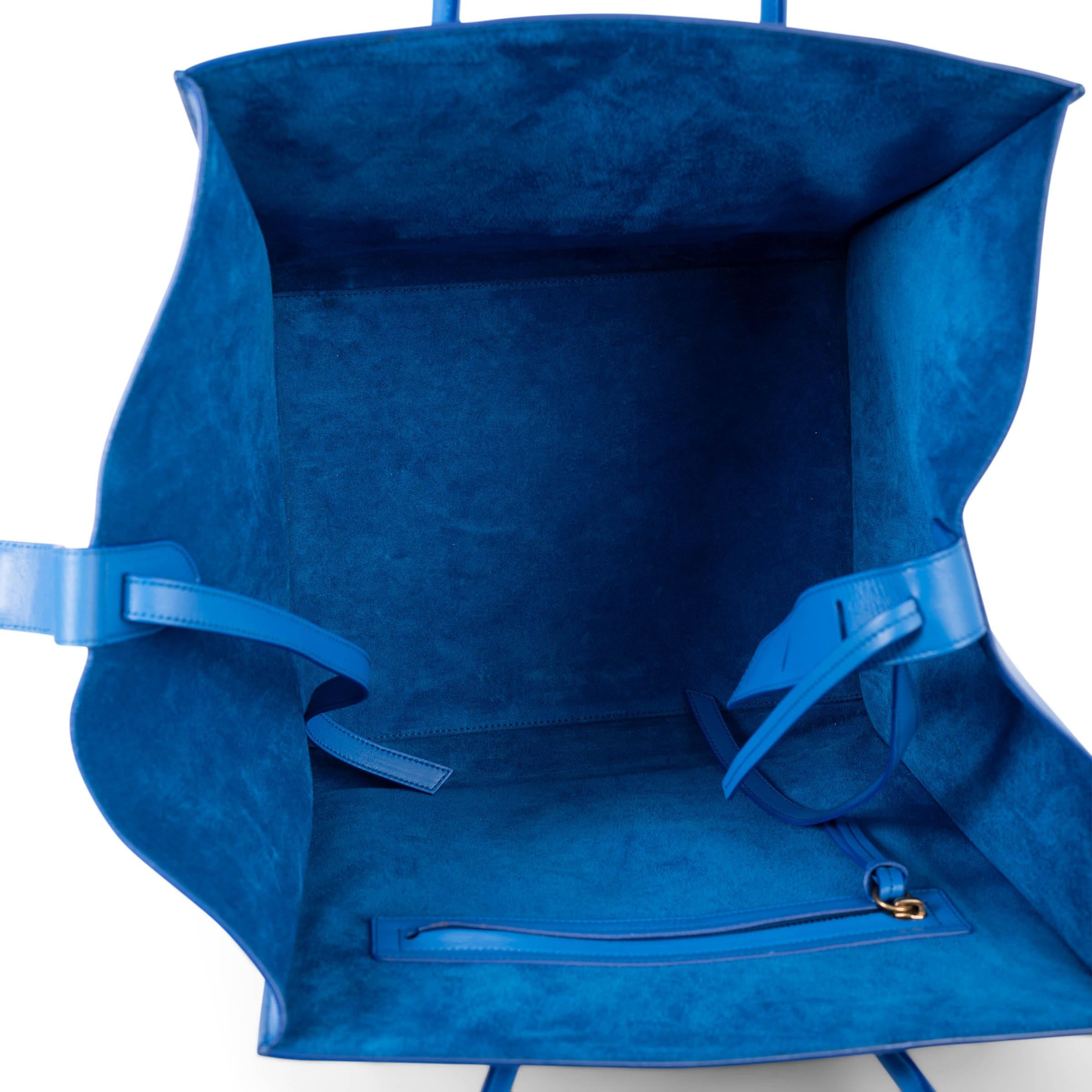 Women's CELINE blue smooth leather 2013 PHANTOM MEDIUM Tote Bag For Sale
