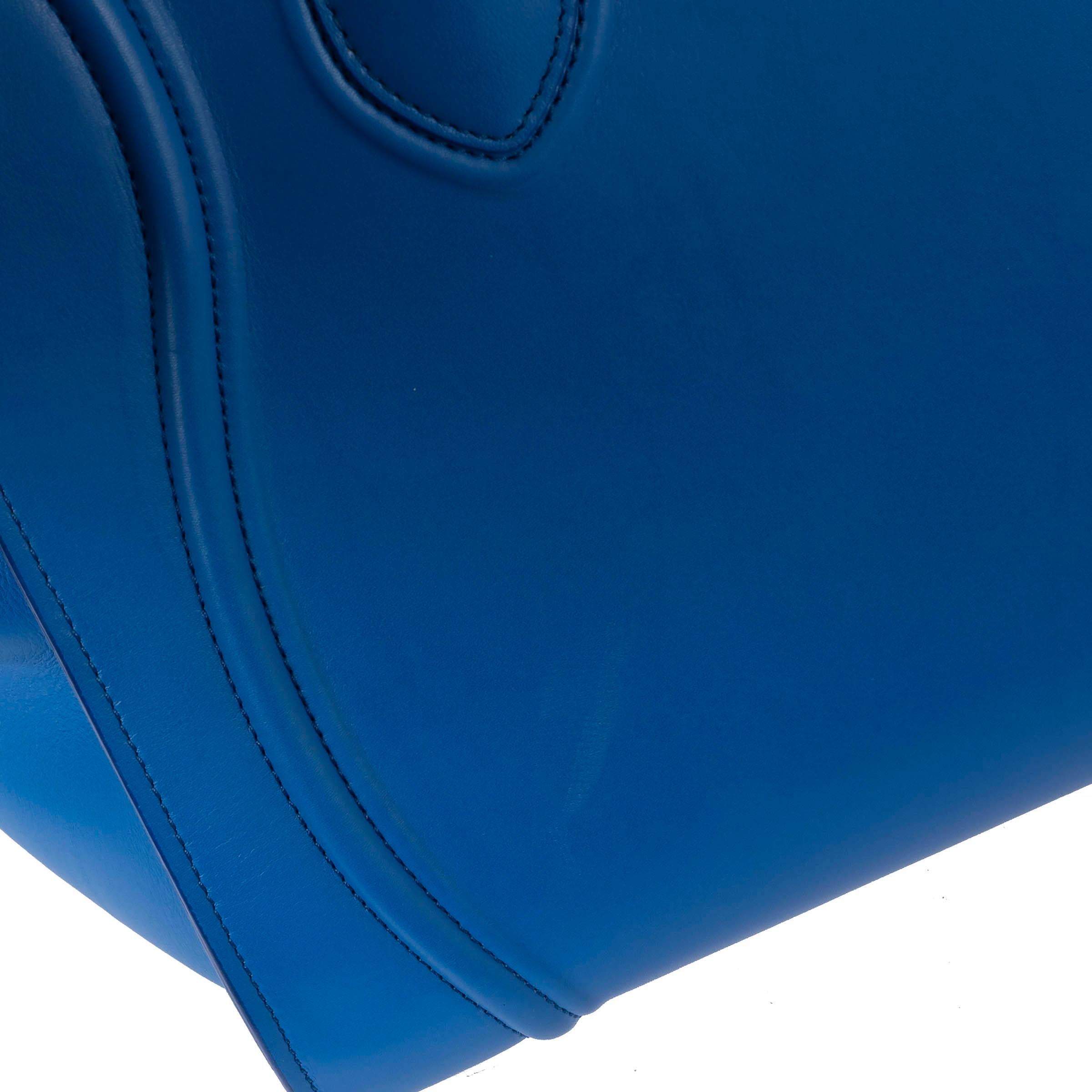 CELINE blue smooth leather 2013 PHANTOM MEDIUM Tote Bag For Sale 3