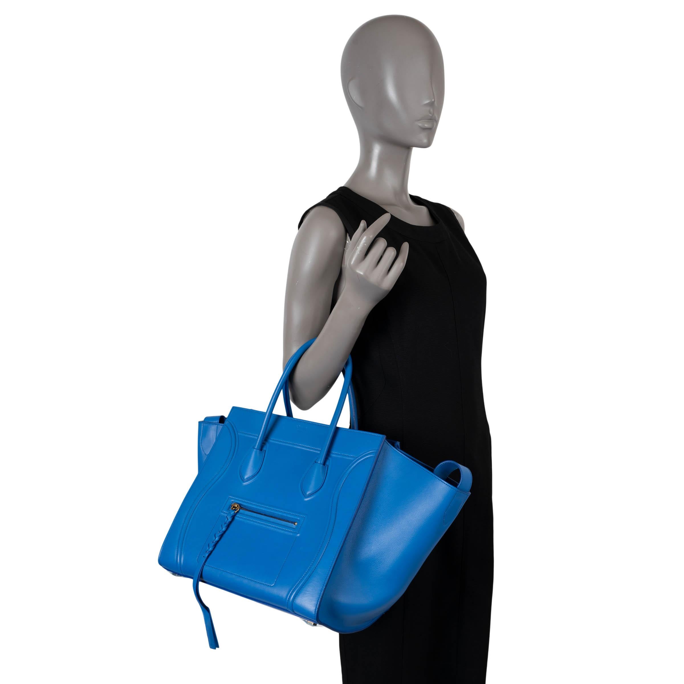 CELINE blue smooth leather 2013 PHANTOM MEDIUM Tote Bag For Sale 4