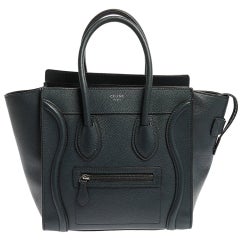 Celine Blue Smooth Leather Micro Luggage Tote
