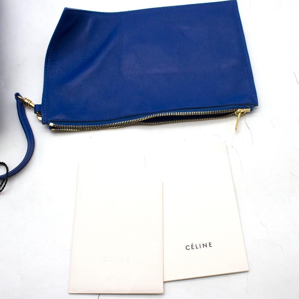 Celine Blue Soft Leather Shoulder Tote 3