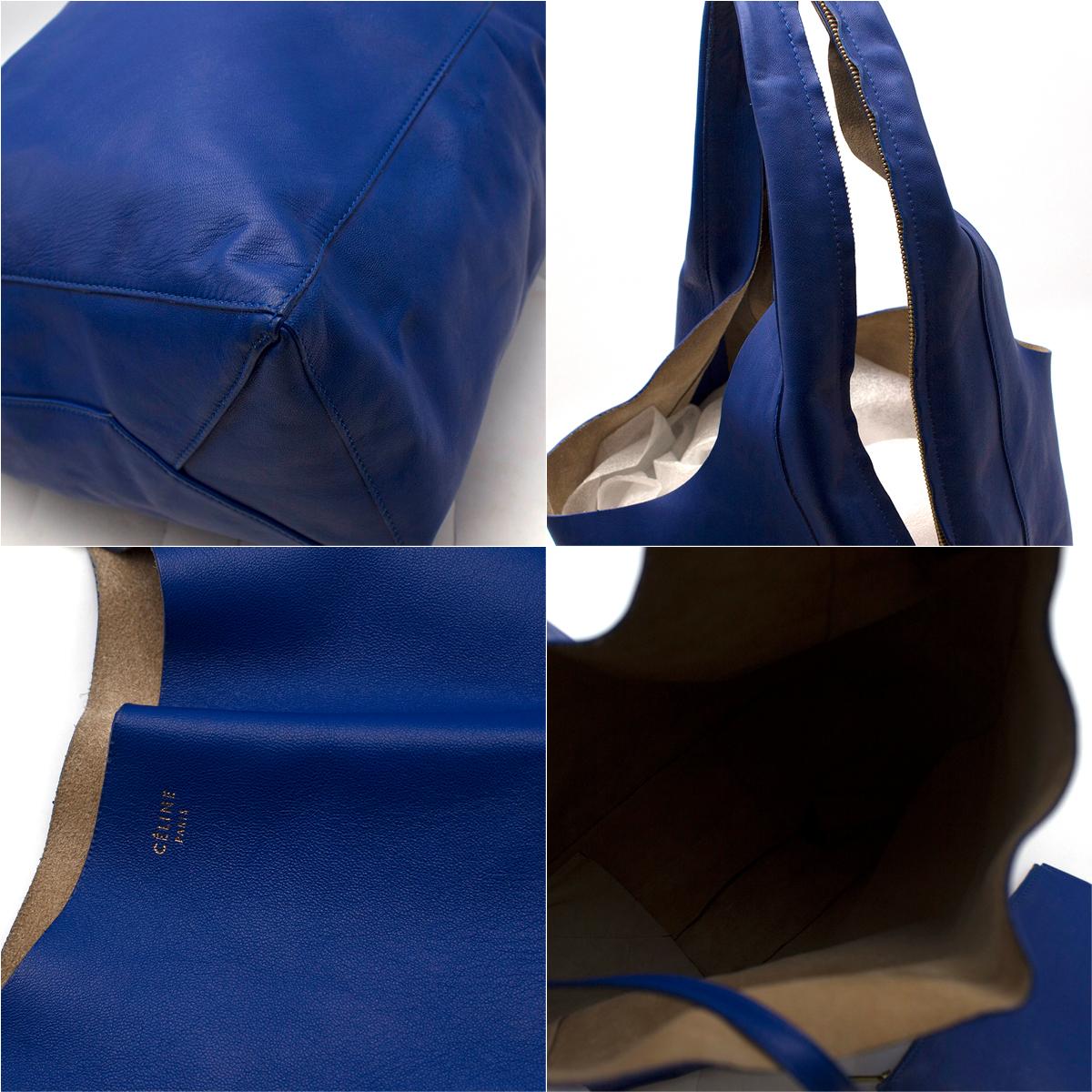 Celine Blue Soft Leather Shoulder Tote 4