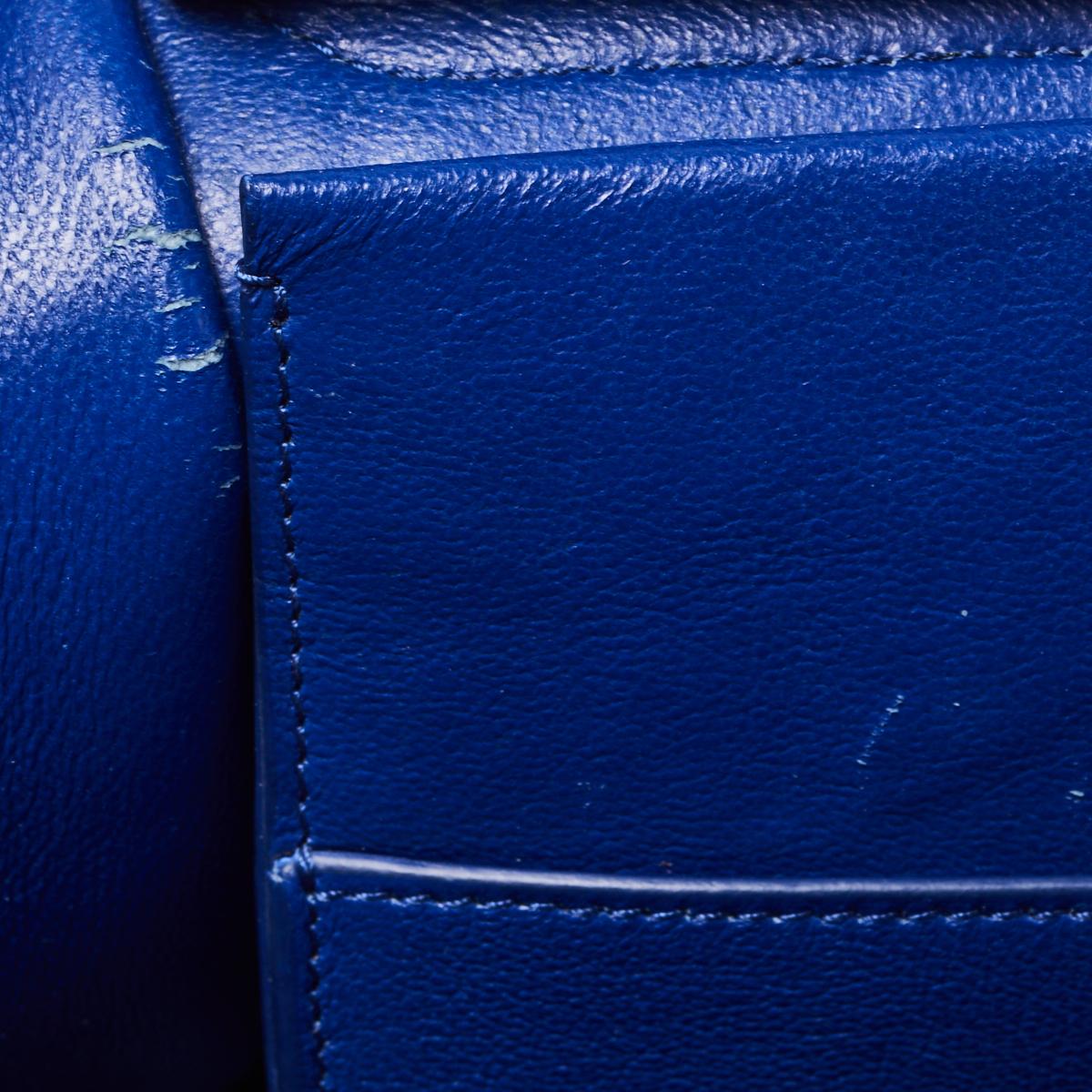 Céline Blue Suede and Leather Mini Trapeze Top Handle Bag 4