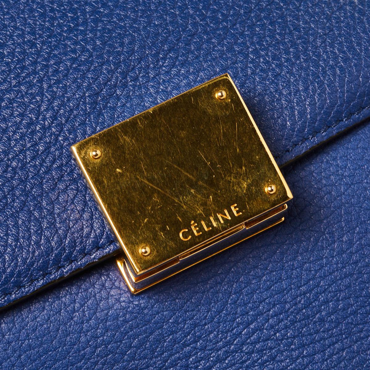 Céline Blue Suede and Leather Mini Trapeze Top Handle Bag 10