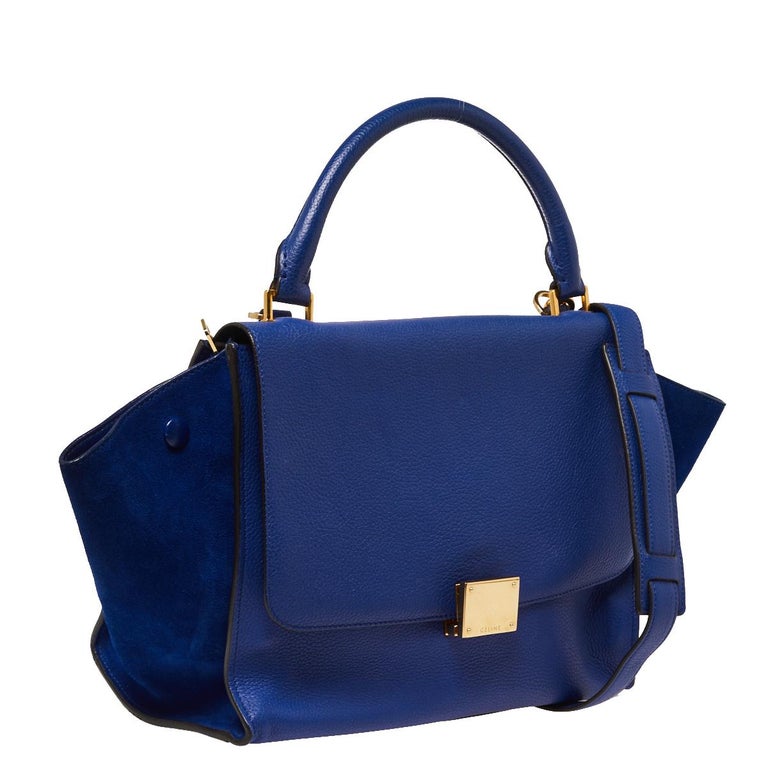 Céline Celine Yellow Horizontal Cabas Leather Tote Bag Blue Navy blue  Pony-style calfskin ref.229720 - Joli Closet