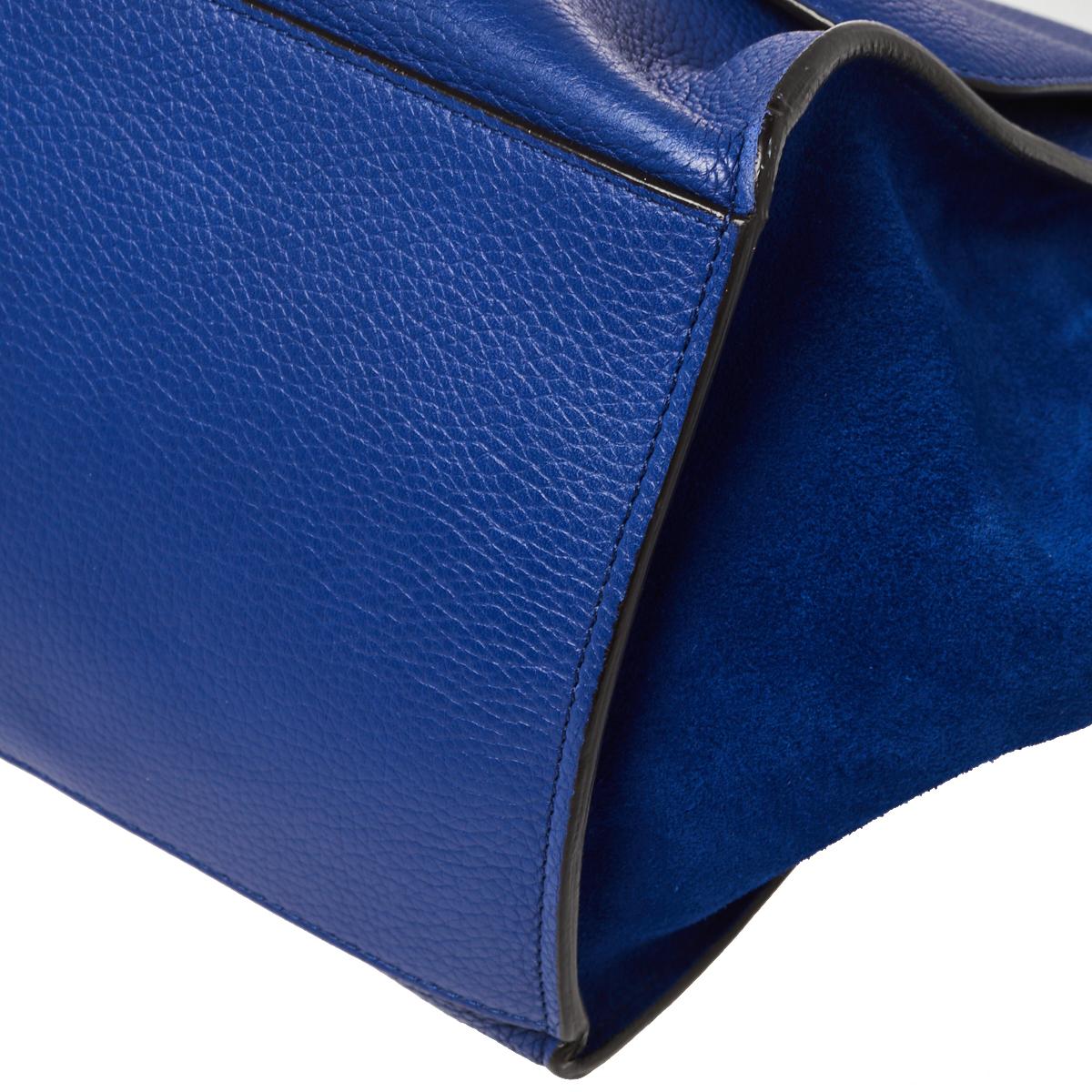 Céline Blue Suede and Leather Mini Trapeze Top Handle Bag 1