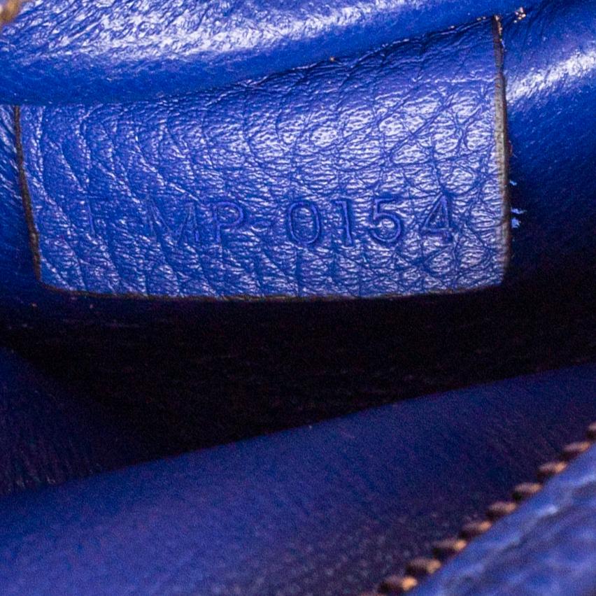 Celine Blue Suede and Leather Small Trapeze Bag 6