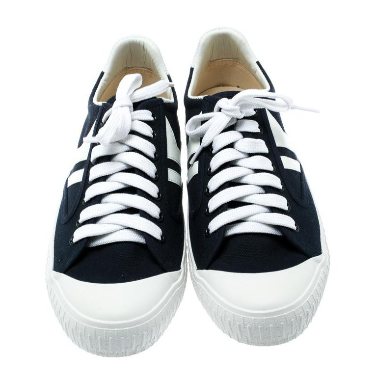 Celine Blue/White Canvas Pilmsole Sneakers Size 38 For Sale at 1stDibs