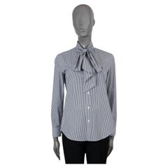 CELINE Blaues & weißes Baumwollhemd aus Baumwolle 2019 LAVALLIERE STRIPED POPLIN Shirt 38 S