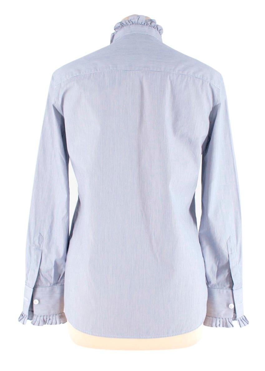 Viola Camicia Celine con colletto a righe blu e bianche - US 4