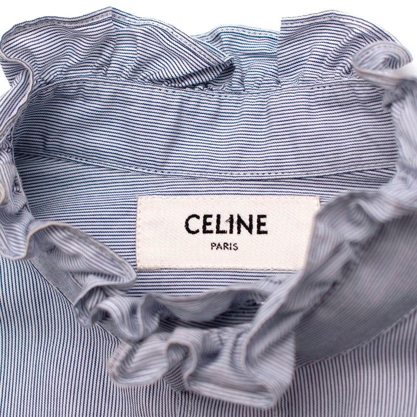 Donna Camicia Celine con colletto a righe blu e bianche - US 4