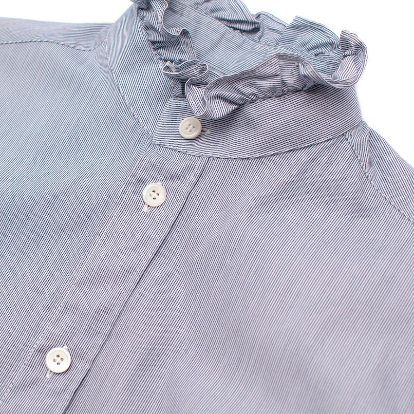 Camicia Celine con colletto a righe blu e bianche - US 4 1