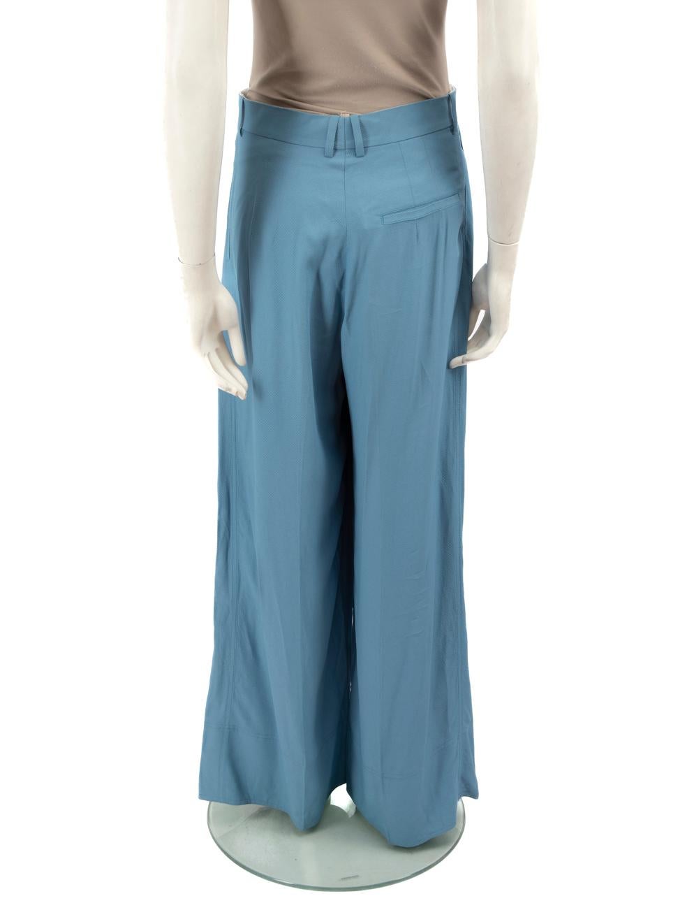 Céline Blue Wide Fit Trousers Size L In Good Condition For Sale In London, GB